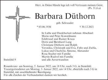 Anzeige von Barbara Düthorn von MGO