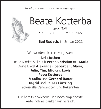Anzeige von Beate Kotterba von MGO