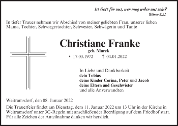 Anzeige von Christiane Franke von MGO