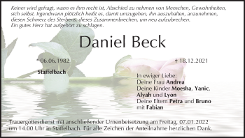 Anzeige von Daniel Beck von MGO
