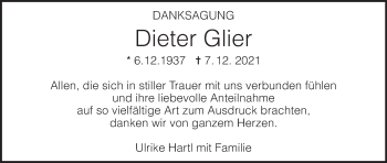 Anzeige von Dieter Glier von MGO