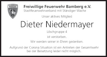 Anzeige von Dieter Niedermayer von MGO