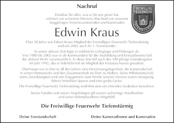 Anzeige von Edwin Kraus von MGO