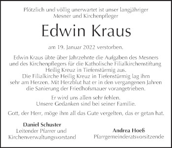 Anzeige von Edwin Kraus von MGO