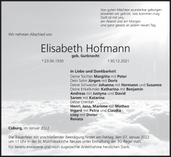 Anzeige von Elisabeth Hofmann von MGO