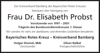 Anzeige von Elisabeth Probst von MGO