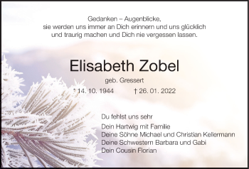 Anzeige von Elisabeth Zobel von MGO