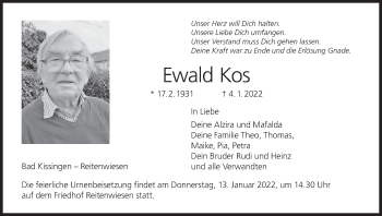 Anzeige von Ewald Kos von MGO