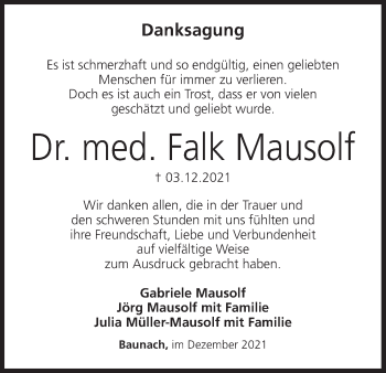 Anzeige von Falk Mausolf von MGO