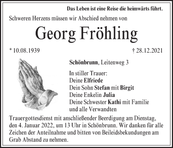 Anzeige von Georg Fröhling von MGO
