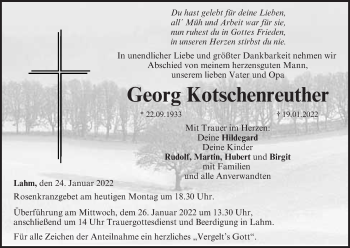 Anzeige von Georg Kotschenreuther von MGO