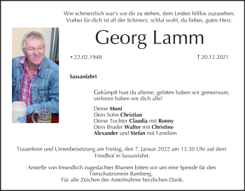 Anzeige von Georg Lamm von MGO