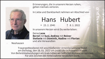 Anzeige von Hans Hubert von MGO