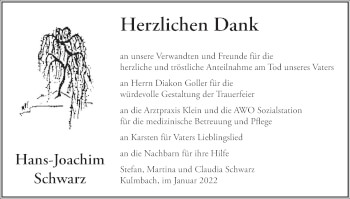 Anzeige von Hans-Joachim Schwarz von MGO