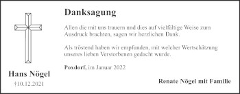 Anzeige von Hans Nögel von MGO