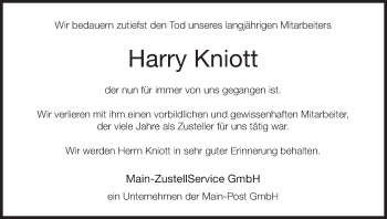 Anzeige von Harry Kniott von MGO