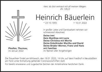 Anzeige von Heinrich Bäuerlein von MGO