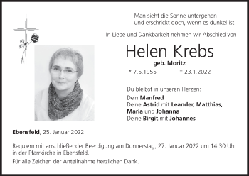 Anzeige von Helen Krebs von MGO