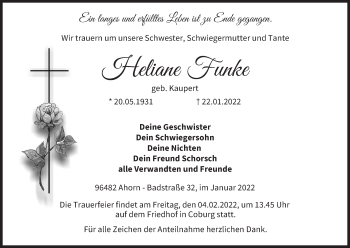 Anzeige von Heliane Funke von MGO