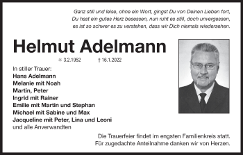 Anzeige von Helmut Adelmann von MGO