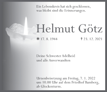Anzeige von Helmut Götz von MGO