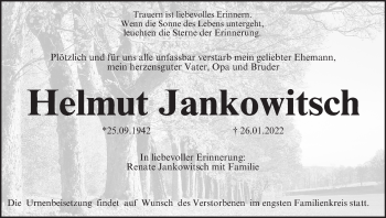 Anzeige von Helmut Jankowitsch von MGO