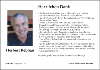 Anzeige von Herbert Rebhan von MGO