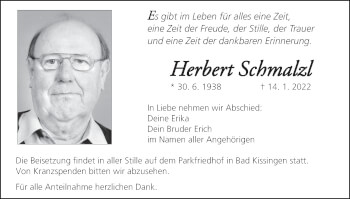 Anzeige von Herbert Schmalzl von MGO