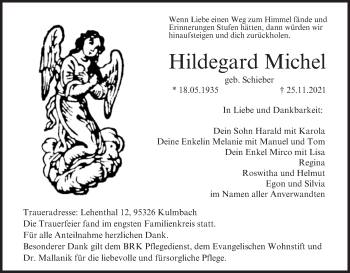 Anzeige von Hildegard Michel von MGO