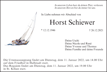 Anzeige von Horst Schiewer von MGO