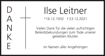 Anzeige von Ilse Leitner von MGO