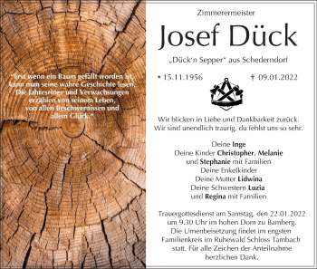 Anzeige von Josef Dück von MGO