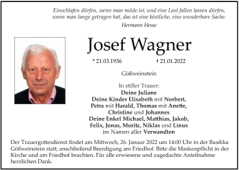Anzeige von Josef Wagner von MGO