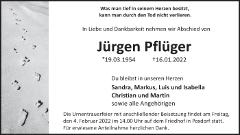 Anzeige von Jürgen Pflüger von MGO