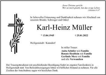 Anzeige von Karl-Heinz Müller von MGO