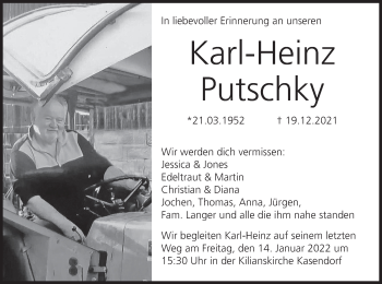 Anzeige von Karl-Heinz Putschky von MGO