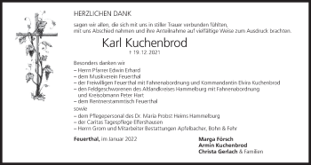 Anzeige von Karl Kuchenbrod von MGO
