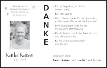 Anzeige von Karla Kaiser von MGO