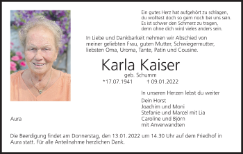 Anzeige von Karla Kaiser von MGO