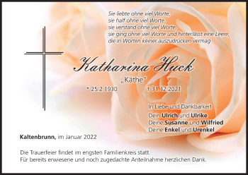 Anzeige von Katharina Huck von MGO