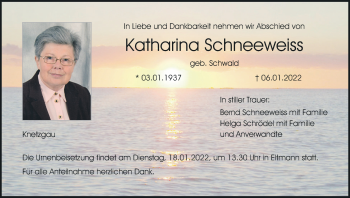 Anzeige von Katharina Schneeweiss von MGO