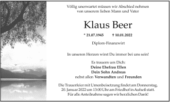 Anzeige von Klaus Beer von MGO