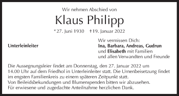 Anzeige von Klaus Philipp von MGO