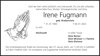 Anzeige von lrene Fugmann von MGO