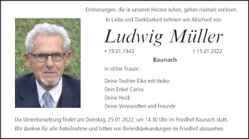 Anzeige von Ludwig Müller von MGO