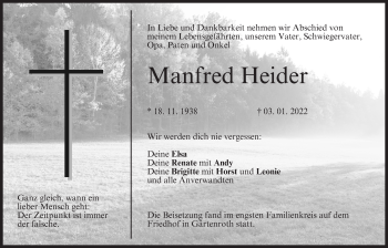 Anzeige von Manfred Heider von MGO