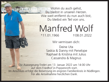 Anzeige von Manfred Wolf von MGO
