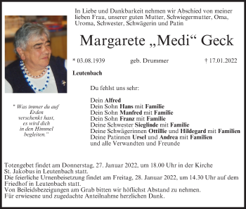 Anzeige von Margarete Geck von MGO