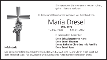 Anzeige von Maria Dresel von MGO