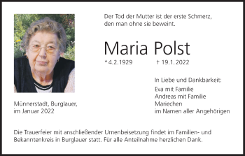 Anzeige von Maria Polst von MGO